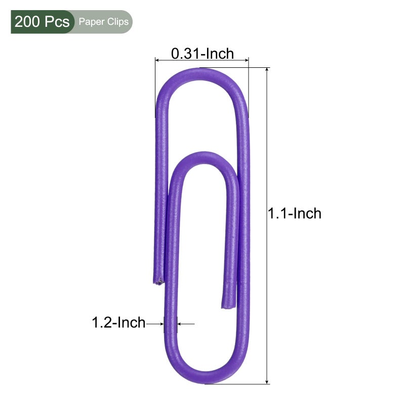 YOKIVE 200 Pcs Paper Clips  Office Clips Smooth Surface with Box | Keep Desk Neat  Great for Office  Art  Home  Daily Use (Blue  1.1-Inch) - Image 2